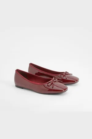 Boohoo Bow Square Toe Ballerina - - 7
