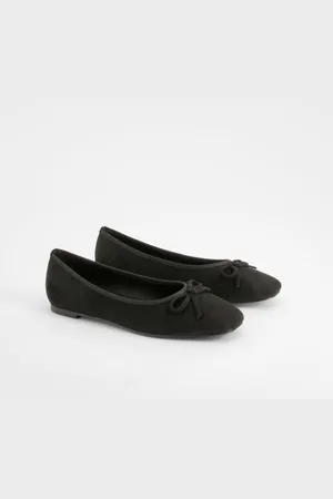 Boohoo Bow Square Toe Ballerina - - 8