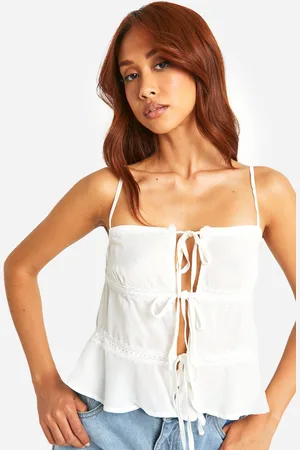 Boohoo Lace Trim Tie Cami - - 6