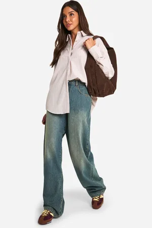 Boohoo Oversized Fine Stripe Shirt - - 6