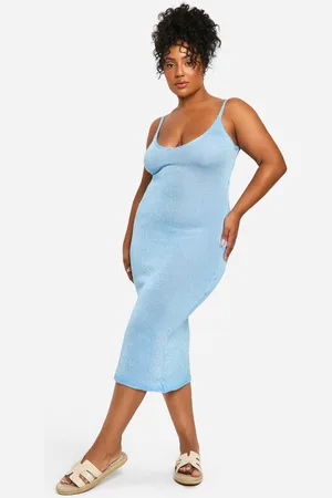 Boohoo Plus Glitter Knitted Backless Midaxi Dress - - 16