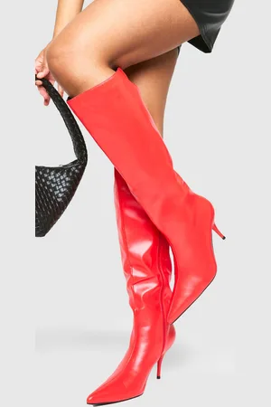 Boohoo Low Heel Pointed Column Boots - - 7