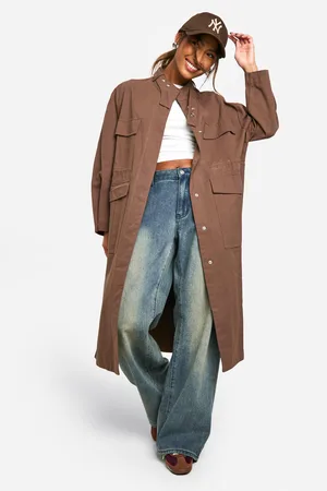 Boohoo Utility Pocket Detail Trench Coat - - 8