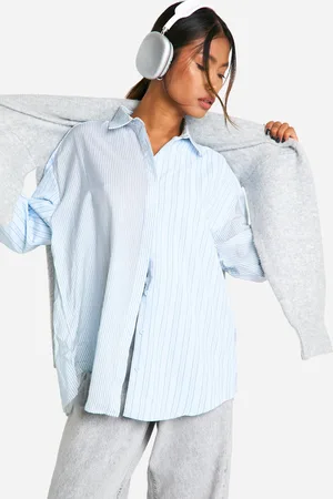 Boohoo Oversized Mix Stripe Shirt - - 6