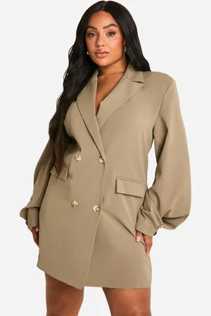 Boohoo Plus Oversized Blazer Dress - - 16