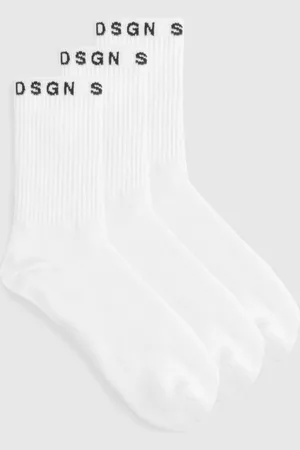 Boohoo Dsgn Studio 3 Pack Sports Socks - - ONE SIZE