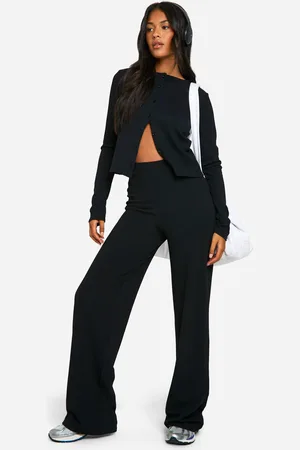 Boohoo Tall Crinkle Cardigan And Wide Leg Pants Co-Ord - - 12