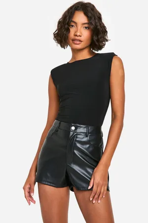 Boohoo Tall Shoulder Pad Sleeveless Bodysuit - - 8
