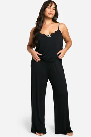 Boohoo Plus Lace Bow Cami & Pants Pj Set - - 18