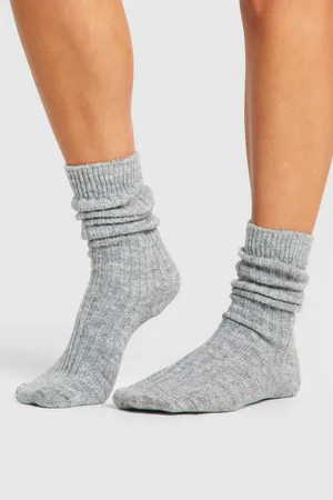 Boohoo Single Soft Ribbed Slouchy Socks - - ONE SIZE