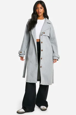 Boohoo Tall Midaxi Wool Look Belted Coat - - 8