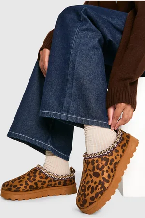 Boohoo Embroidered Leopard Cosy Mules - - 5