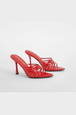 Boohoo Patent Strappy Pointed Mules - - 9