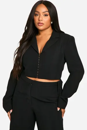 Boohoo Plus Corset Detail Tailored Blazer - - 16