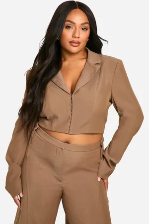 Boohoo Plus Corset Detail Tailored Blazer - - 16
