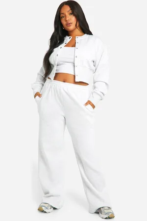 Boohoo Plus Popper Detail Deep Hem Bomber Sweatshirt Tracksuit - - 28