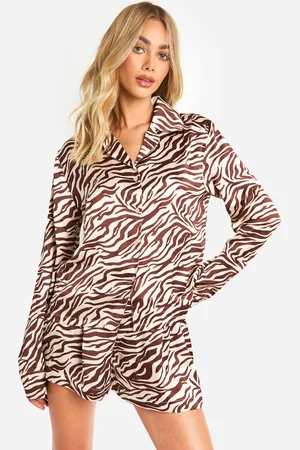 Boohoo Zebra Print Short Pj Set - - 6