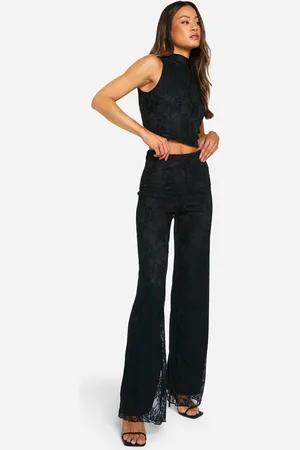Boohoo Tall Lace Racer And Wide Leg Co-Ord - - 12