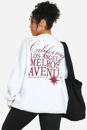 Boohoo Plus California Slogan Back Print Oversized Sweatshirt - - 16