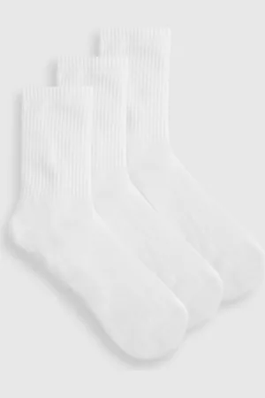 Boohoo Plain Sports Socks 3 Pack - - ONE SIZE