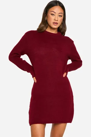 Boohoo Tall Brushed Knitted Jumper Dress - - S