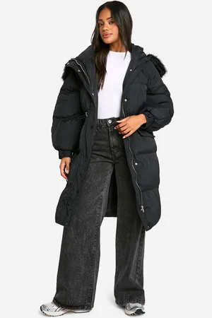 Boohoo Faux Fur Hood Padded Parka - - 10