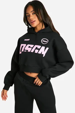 Boohoo Dsgn Boxy Crop Hoodie - - XS