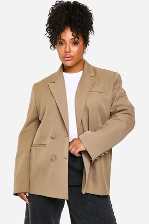 Boohoo Basics Plus Essential Oversized Double Breasted Blazer - - 22