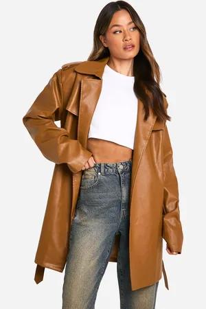 Boohoo Tall Belted Short Trench Coat - - 6