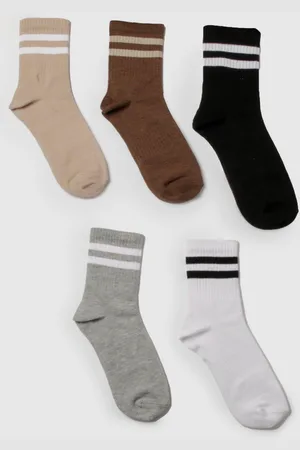 Boohoo Tonal Stripe Sport Socks 5 Pack - - ONE SIZE