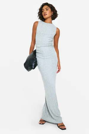 Boohoo Tall Brushed Rib Racer Maxi Dress - - 8