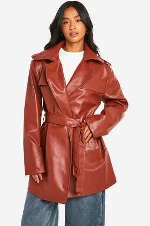 Boohoo Petite Belted Short Trench Coat - - 6