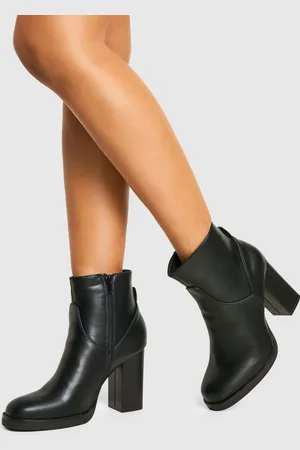 Boohoo Panel Detail Heeled Boot - - 9
