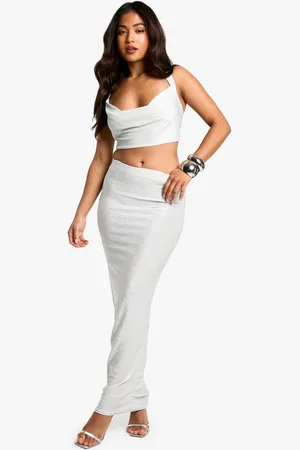 Boohoo Petite Glitter Cowl Neck And Maxi Skirt Co-Ord - - 6