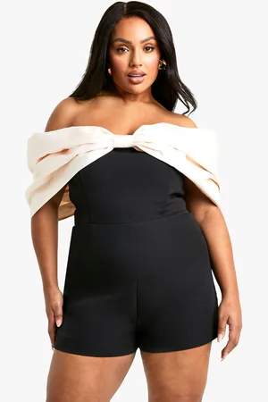 Boohoo Plus Extreme Bow Playsuit - - 16