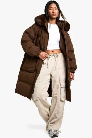 Boohoo Premium Faux Fur Trim Parka - - S