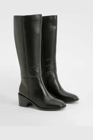Boohoo Block Heel Knee High Boots - - 7