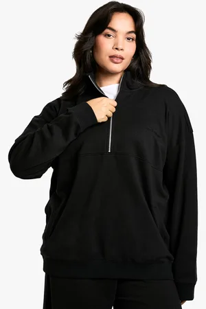 Boohoo Dsgn Studio Embroidered Half Zip Oversized Sweatshirt - - 16
