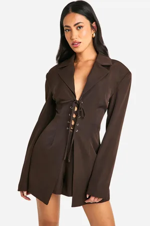 Boohoo Lace Up Blazer Playsuit - - 12