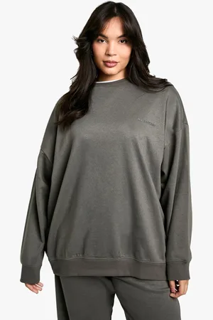 Boohoo Plus Dsgn Studio Embroidered Oversized Sweatshirt - - 16