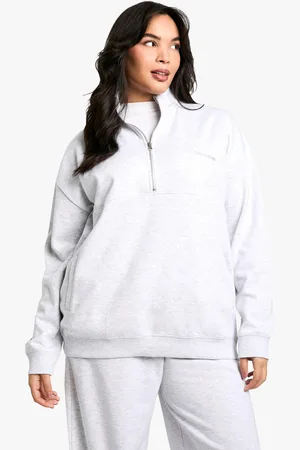 Boohoo Dsgn Studio Embroidered Half Zip Oversized Sweatshirt - - 16