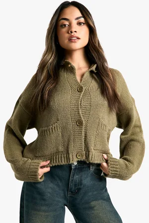Boohoo Button Through Soft Knit Cardigan - - S