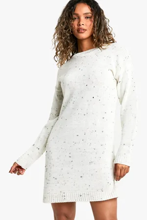 Boohoo Nep Knitted Crew Neck Jumper Dress - - S