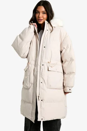 Boohoo Premium Faux Fur Trim Parka - - S