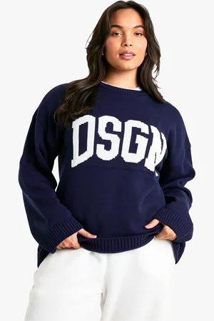 Boohoo Plus Dsgn Crew Neck Knitted Jumper - - 16-18