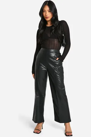 Boohoo Petite Straight Leg Faux Leather Trouser - - 6/26L