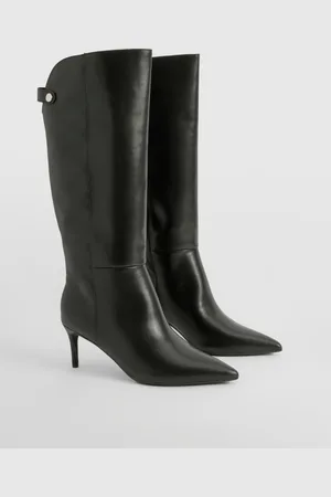 Boohoo Curved Stiletto Knee High Boots - - 6