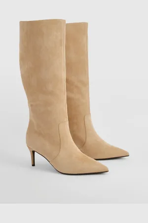 Boohoo Faux Suede Stiletto Knee High Boots - - 6