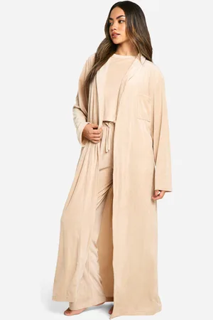 Boohoo Rib Fleece Dressing Gown - - L