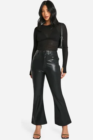 Boohoo Petite Flare Leg Faux Leather Trouser - - 6/26L
